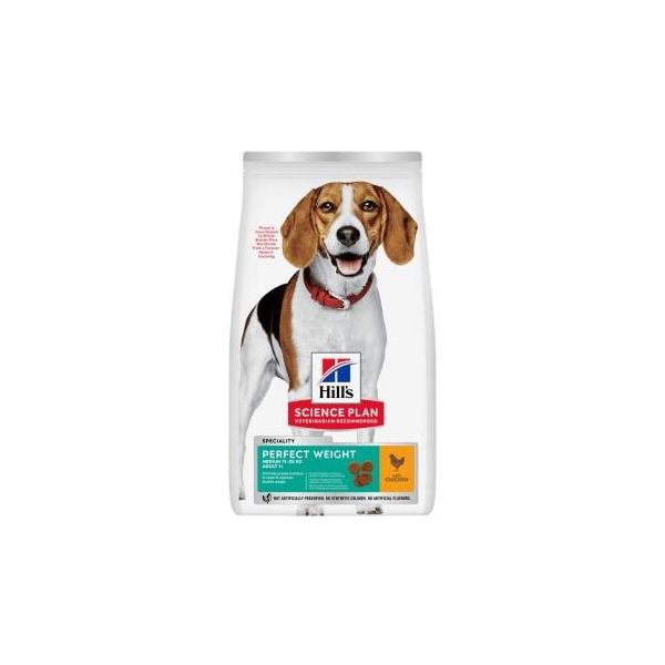Hill's Science Plan Croquettes Pour Chien, Perfect Weight, Medium Adult, Au Poulet 2X12 Kg-image
