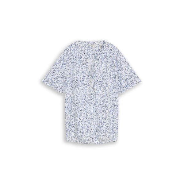 Tom Tailor Damen Bluse Mit Muster, Weiß, Gemustert, Gr. 38-image