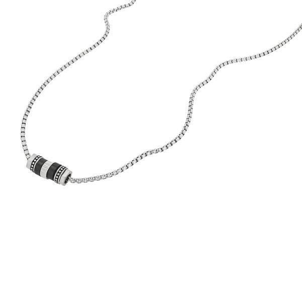 Kette Mit AnhäNger Tom Tailor "Schmuck Geschenk Edelstahl", Edelstahlfarben, Schwarz, Halsketten, Herren, Edelstahl, L: 55 B: 2,9Mm, B:2,9Mm-image