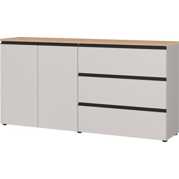 Sideboard Germania "Cormano", Kaschmir, Lindberg, Eiche, Nachbildung, B:180Cm H:91Cm T:41Cm, Holzwerkstoff, Sideboards, Sideboard, Sideboard Mit Zwei TüRen Und Drei SchubkäSten-image