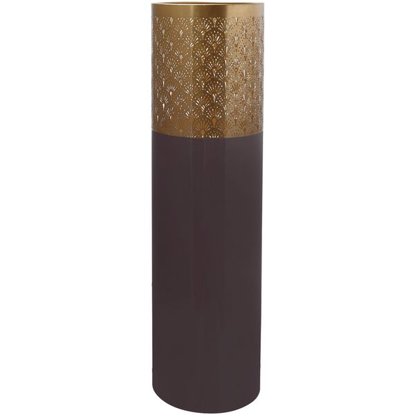 Bodenvase Kayoom "Bodenvase Art Deco 1115", Lila, B:25Cm H:90Cm T:25Cm Ø:25Cm, Metall, Vasen-image