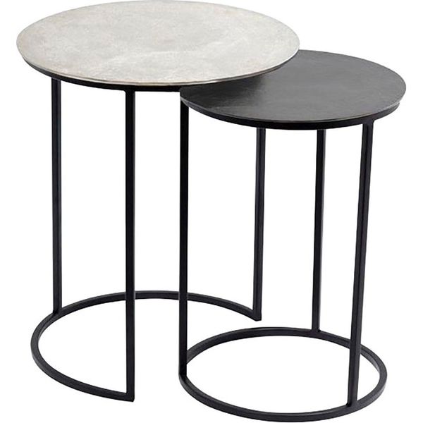 Beistelltisch Paroli, Schwarz (Schwarz, Silber, Anthrazit), B:42Cm H:51Cm T:42Cm, Tische, Beistelltisch-image