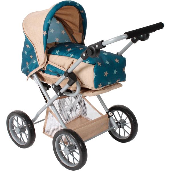 Kombi-Puppenwagen CHIC2000 "Leni", Beige (Sternchen Beige), Puppenwagen, Kinderb:37Cm H:68Cm T:64Cm, Kunststoff, Metall, Stoff, Mit Herausnehmbarer Tragetasche, B:37Cm H:68Cm T:64Cm-image