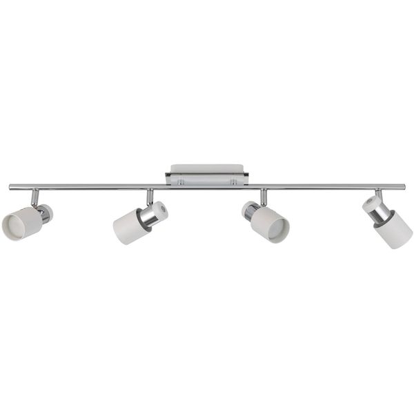Eglo Deckenleuchte "Davida Deckenlampe, Deckenspot Aus Metall, Wohnzimmerlampe, GU10", Silberfarben, 4, 1 Stk., Leuchten, Spot - L78 X B7 Cm - Chrom, Weiß - 4X4,6W Inkl., Deckenleuchte-image