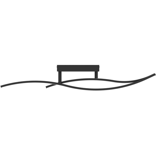 Eglo Deckenleuchte "Grisolia Deckenlampe, Wohnzimmerlampe, Metall Und Kunststoff, Lampe", Schwarz, 1, H: 15Cm, 1 Stk., Leuchten, Wand-/Deckenleuchte - L84,9 X B6 X H15 Cm - Schwarz - 12W Inkl., Deckenleuchte-image