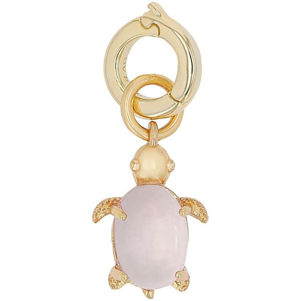 Charm-EinhäNger Amor "SchildkröTen-Optik", Bunt (Gelbgoldfarben, Rosa, Rosa), Charms, Damen, Silber 925 (Sterlingsilber), Mit Glasstein-image