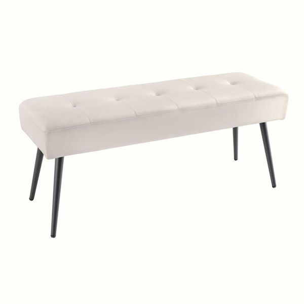 Riess-Ambiente Sitzbank Boutique - 100Cm Champagner Samt Schwarze Metallbeine-image