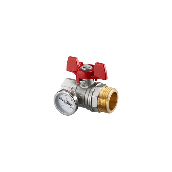 Oventrop Kugelhahn G 1 Igxg 1 Ag, Flachd., Rot FlüGelgriff (1406484)-image