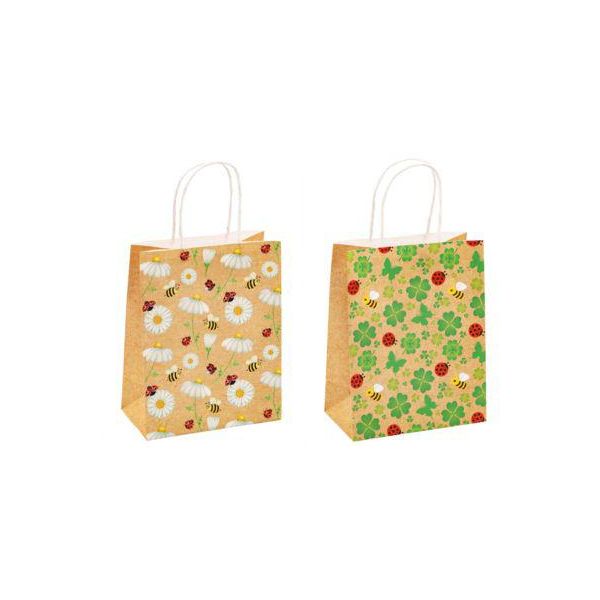 TSI GeschenktüTen Kleeblatt, Kraftpapier, B 180 X T 100 X H 230 Mm, 2 Motive á 6 StüCk-image