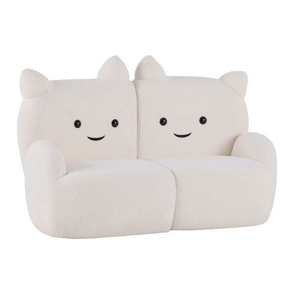 Sofa Kitti Weiß Teddystoff-image