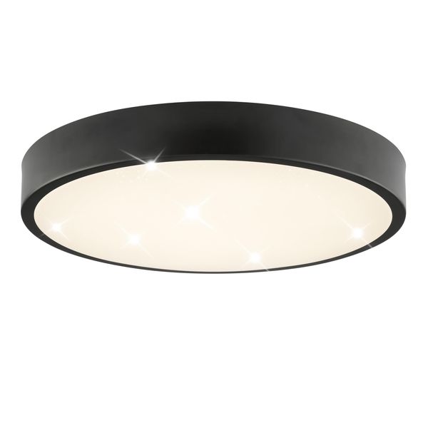 Brilliant Led Deckenleuchte "Slimline Starry", Energieeffizienz: A (A-G), Schwarz, Weiß, 1, Ø 39Cm H: 6Cm, 1 Stk., Leuchten, Ø 29Cm, 1590 Lm, 4000K, Besonders Energiesparend Mit 7 W, Sternenglanz, Led Deckenleuchte-image