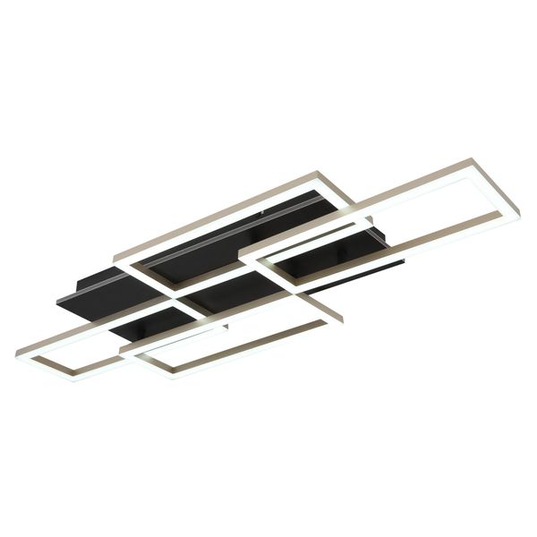 Globo Lighting Deckenleuchte "Jeffry", Schwarz, Verchromt, H: 7,5Cm, 1 Stk., Leuchten, Deckenlampe Wohnzimmer-Leuchte Schlafzimmer-Leuchte Flur KüChe, Deckenleuchte-image