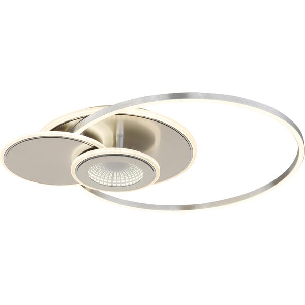 Globo Lighting Deckenleuchte "Beltran", Silberfarben Matt, 1, H: 7,5Cm, 1 Stk., Leuchten, Kleine Led-Deckenleuchte, 3D-Effekt, Dimmbar, Modern & Flexibel, Deckenleuchte-image
