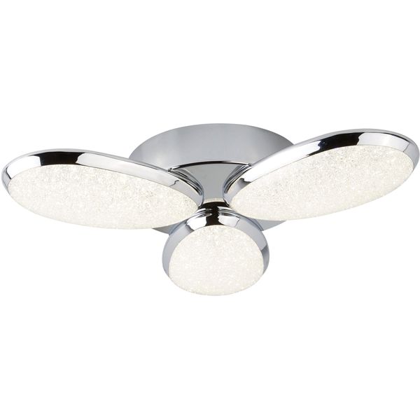 Searchlight Deckenleuchte "Lori 3Lt Deckenleuchte - Chrom", Energieeffizienz: G (A-G), Silber (Chromfarben, Klar), H: 7,8Cm, 1 Stk., Leuchten, Deckenleuchte-image