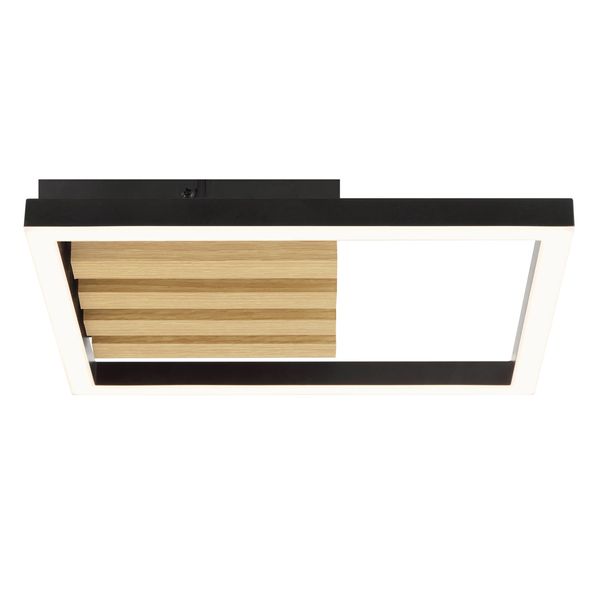 Brilliant Led Deckenleuchte "Calma", Schwarz (Schwarz, Natur), 1, H: 4Cm, 1 Stk., Leuchten, 3000 K, Dimmbar, Holz/Metall, Schwarz, Led Deckenleuchte-image