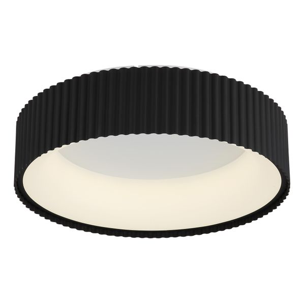 Globo Lighting Deckenleuchte "Kemp", Weiß Matt, 1, Ø 46Cm H: 13Cm, 1 Stk., Leuchten, Led Deckenleuchte Weiß Matt Mit Schwarz Matt, Dimmbar, Memory, Deckenleuchte-image
