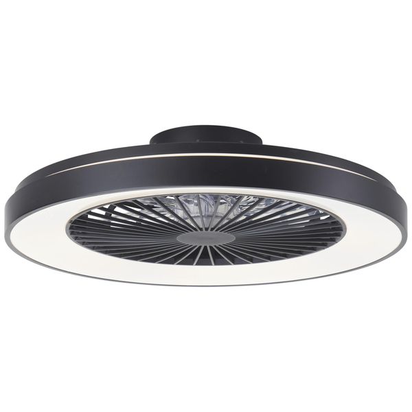 Brilliant Led Deckenleuchte "Mazzaro", Schwarz, 1, Ø 57Cm H: 14Cm, 1 Stk., Leuchten, Led Ventilator, 58 Cm, Digitales Rgb, 6800 Lm, Cct, Dimmbar, Led Deckenleuchte-image