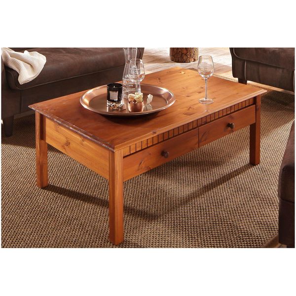 Couchtisch Otto Home "Lisa", Braun (Kirschbaumfarben), B:110Cm H:42Cm T:70Cm, Tische, Couchtisch, Mit GroßEr Schublade, Breite 110 Cm, Landhausstil-image