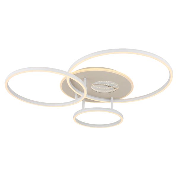 Globo Lighting Deckenleuchte "Invertina", Sandfarben Matt, 1, H: 13Cm, 1 Stk., Leuchten, Deckenleuchte Sand/Weiß, Opal, Acryl 3D, Dimmbar, LED 40W, Deckenleuchte-image