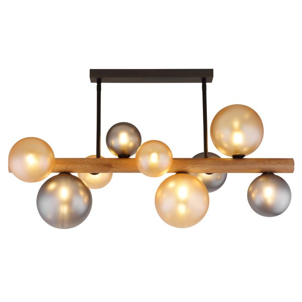 Globo Lighting Deckenleuchte "Riha", Schwarz Matt, H: 45Cm, 1 Stk., Leuchten, Deckenlampe Wohnzimmer-Leuchte Schlafzimmer-Leuchte Flur KüChe, Deckenleuchte-image