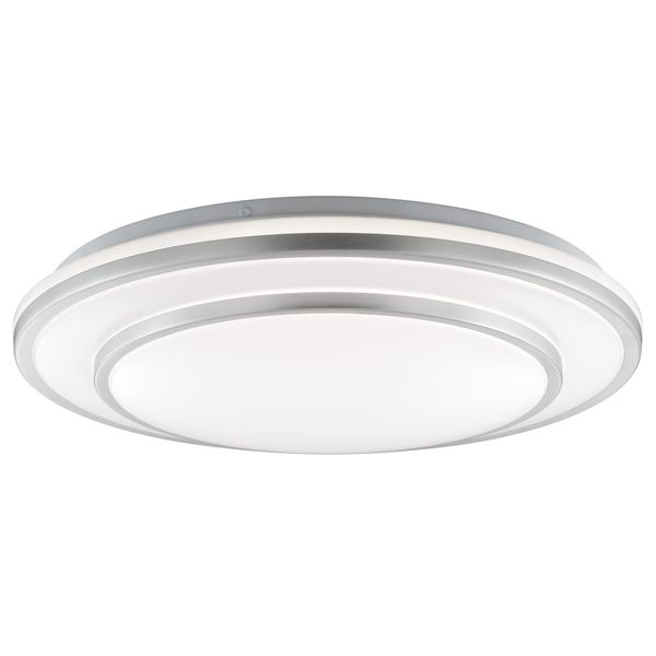 Brilliant Led Deckenleuchte "Luciano", Aluminiumfarben, Weiß, 1, Ø 39Cm H: 7Cm, 1 Stk., Leuchten, Ø 40 Cm X 8 Cm, 2160 Lm, 4000 K, Eec A, Aluminiumfarben/Weiß, Led Deckenleuchte-image