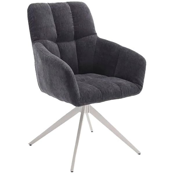 Drehstuhl Home Affaire "Nizza", Grau (Anthrazit), B:61Cm H:90Cm T:66Cm, StüHle, Drehstuhl, 180 Grad Drehfunktion, Komfortable Polsterung, Stabiles Gestell-image