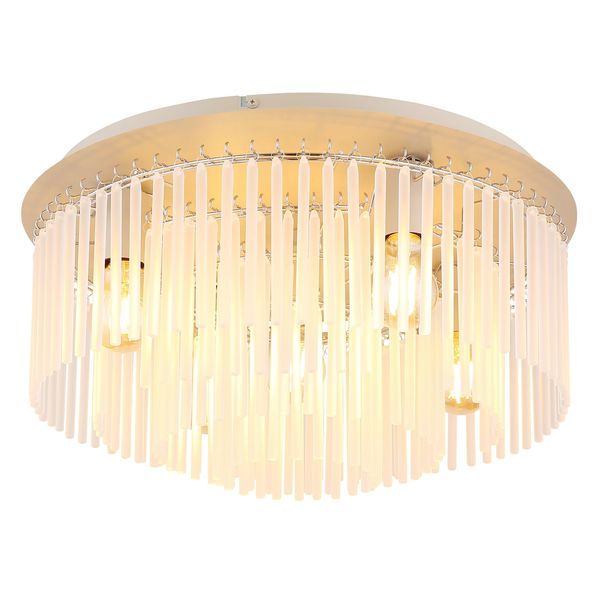 Globo Lighting Deckenleuchte "Gorley", Sandfarben Matt, 5, Ø 50Cm H: 25Cm, 1 Stk., Leuchten, Deckenleuchte FüR Wohn- & Esszimmer GlasstäBe, Deckenleuchte-image