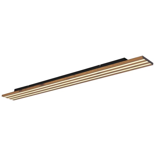 Globo Lighting Deckenleuchte "Hayden", Braun (Schwarz Matt), 1, H: 6Cm, 1 Stk., Leuchten, Schwarze Led-Deckenleuchte, Dimmbar, Smart, Fernbedienung & Nachtlicht, Deckenleuchte-image