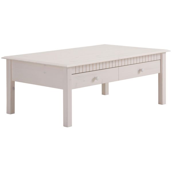 Couchtisch Otto Home "Lisa", Weiß, B:110Cm H:42Cm T:70Cm, Tische, Couchtisch, Mit GroßEr Schublade, Breite 110 Cm, Landhausstil-image