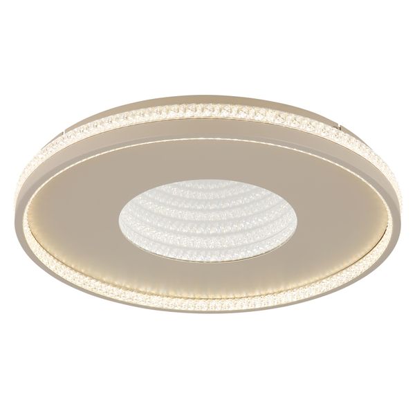 Globo Lighting Deckenleuchte "Shirley", Beige (Sandfarben Matt), 1, Ø 50Cm H: 6,5Cm, 1 Stk., Leuchten, Deckenleuchte, Kristalle 3D, Dimmbar, Memory, Led, Deckenleuchte-image
