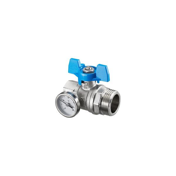 Oventrop Kugelhahn G 3/4 Igxg 1 Ag, Flachd., Blau FlüGelgr. (1406583)-image