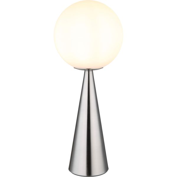 Globo Lighting Tischleuchte "Pinpal", Nickelfarben Matt, 1, Ø 20Cm H: 49,5Cm, 1 Stk., Leuchten, Tischleuchte FüR Wohn- & Schlafzimmer, Tischleuchte-image
