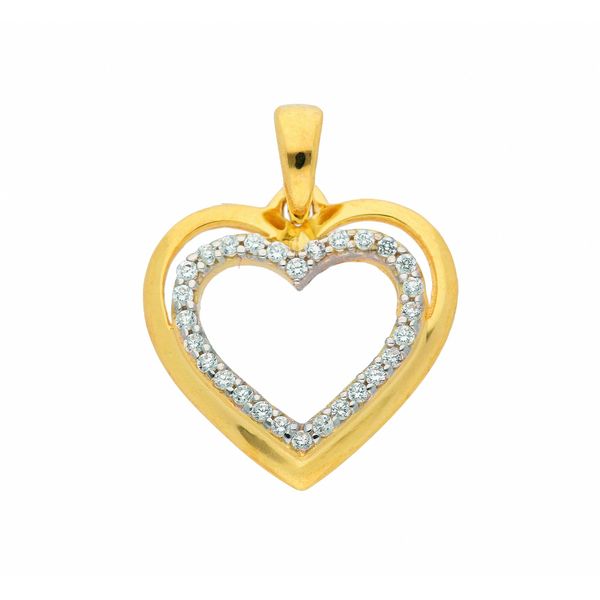 KettenanhäNger Adelia´S "HerzanhäNger 333 Gold ( 8K ) Mit Zirkonia", Silber, SchmuckanhäNger, Damen, Mit Zirkonia, Gold, KettenanhäNger, GoldanhäNger Herz-image