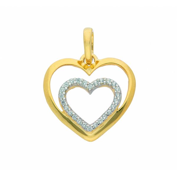 KettenanhäNger Adelia´S "HerzanhäNger 333 Gold ( 8K ) Mit Zirkonia", Silber, SchmuckanhäNger, Damen, Mit Zirkonia, Gold, KettenanhäNger, GoldanhäNger Herz-image