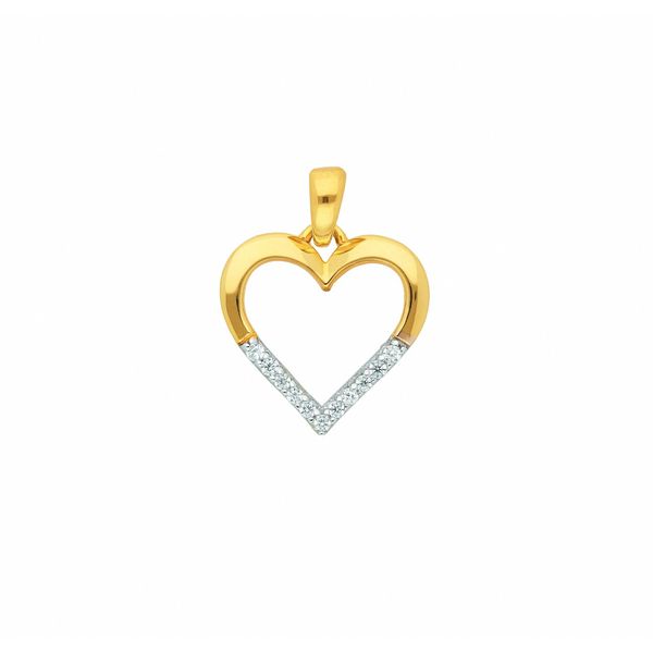 KettenanhäNger Adelia´S "HerzanhäNger 333 Gold ( 8K ) Mit Zirkonia", Gold (Silber), SchmuckanhäNger, Damen, Mit Zirkonia, Gold, KettenanhäNger, GoldanhäNger Herz-image