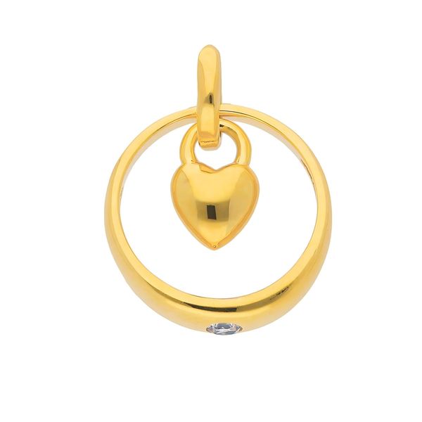 KettenanhäNger Adelia´S "HerzanhäNger 333 Gold ( 8K ) Mit Zirkonia", Gold, SchmuckanhäNger, Damen, Mit Zirkonia, Gold, KettenanhäNger, GoldanhäNger Herz-image