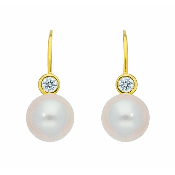 Paar OhrhäNger Adelia´S "OhrhäNger Ohrringe 585 Gold ( 14K ) Mit Zirkonia", Gold, Ohrringe, Damen, Damen, Gold, Goldohrringe-image