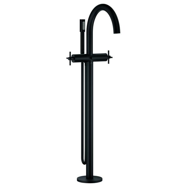 Grohe 2-Griff-Wannenbatterie Atrio 25272, Fms Bodenmont. Kreuz-Griff Phantom Black, 25272KF0 25272KF0-image