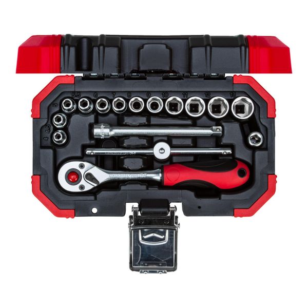 Gedore RED SteckschlüSselsatz, 16-Teilig, Mit Umschaltknarre, Ratsche, SteckschlüSsel, 1/4" (3300050)-image