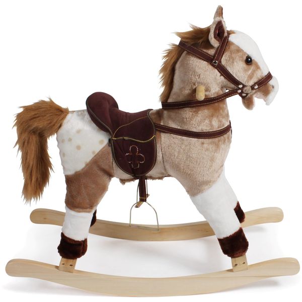 Schaukelpferd CHIC2000, Braun (Braun, Weiß), Schaukeltiere, Babyb:75Cm H:71Cm T:75Cm, PlüSch, Mit SteigbüGeln Und Sound, B:75Cm H:71Cm T:75Cm-image