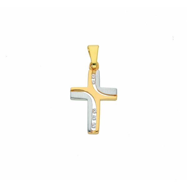 KettenanhäNger Adelia´S "KreuzanhäNger 585 Gold ( 14K ) Mit Zirkonia", Silber, SchmuckanhäNger, Damen, Mit Zirkonia, Gold, KettenanhäNger, GoldanhäNger Kreuz-image