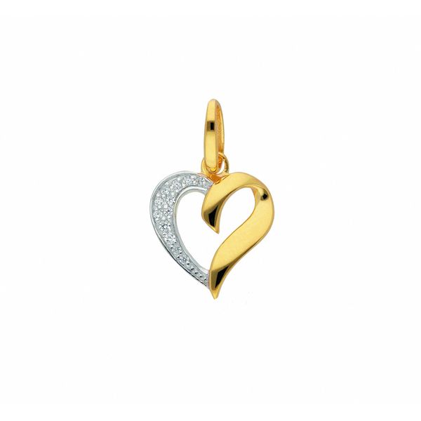KettenanhäNger Adelia´s "HerzanhäNger 585 Gold ( 14K ) Mit Zirkonia", Silber, SchmuckanhäNger, Damen, Mit Zirkonia, Gold, KettenanhäNger, GoldanhäNger Herz-image