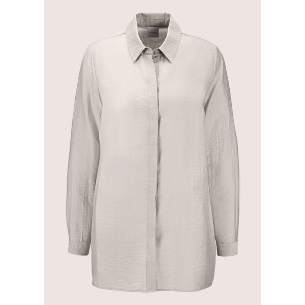 Hemdbluse Madeleine "Hemdbluse Lange Tencel-Bluse Mit ManschettenäRmel", Damen, Gr. 38, Beige (Taupe), Obermaterial: 84% Lyocell Cly. 16% Polyamid Pa., Modern, Normal, Blusen Hemdbluse-image