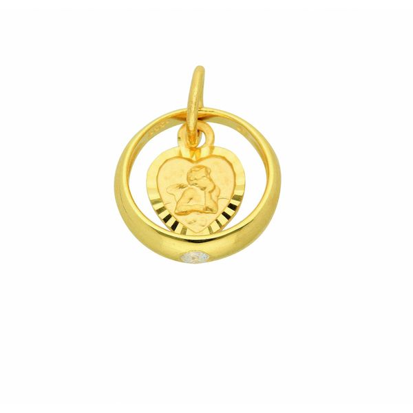 KettenanhäNger Adelia´S "AnhäNger Armor 585 Gold ( 14K ) Mit Zirkonia", Gold, SchmuckanhäNger, Damen, Mit Zirkonia, Gold, KettenanhäNger, GoldanhäNger Armor-image