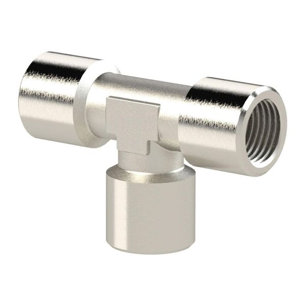 Riegler T-StüCk, Innen/Innen/Innen, G 1/4, Sw 13, Messing Vernickelt (N 254.34)-image