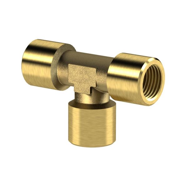 Riegler T-StüCk, Innen/Innen/Innen, G 1/4, Sw 13, Messing Blank (254.34)-image