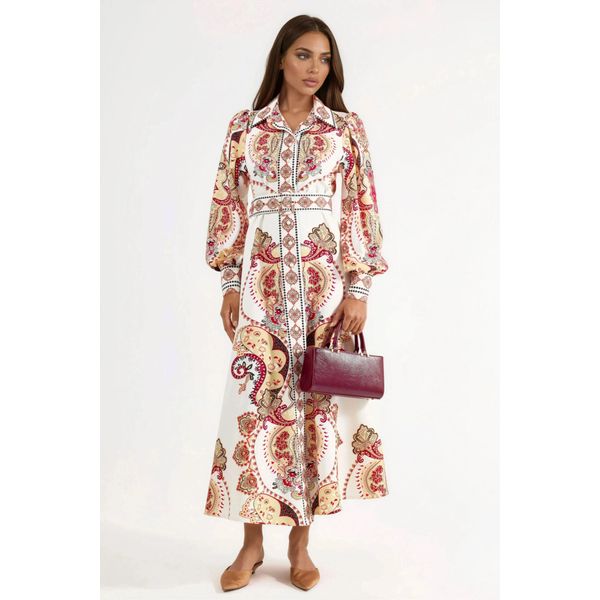 Muster Maxi-Kleid Mit GüRtel-image