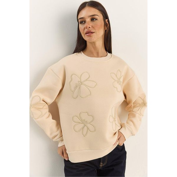 Bestickter Rundhals Langarm-Sweatshirt-image
