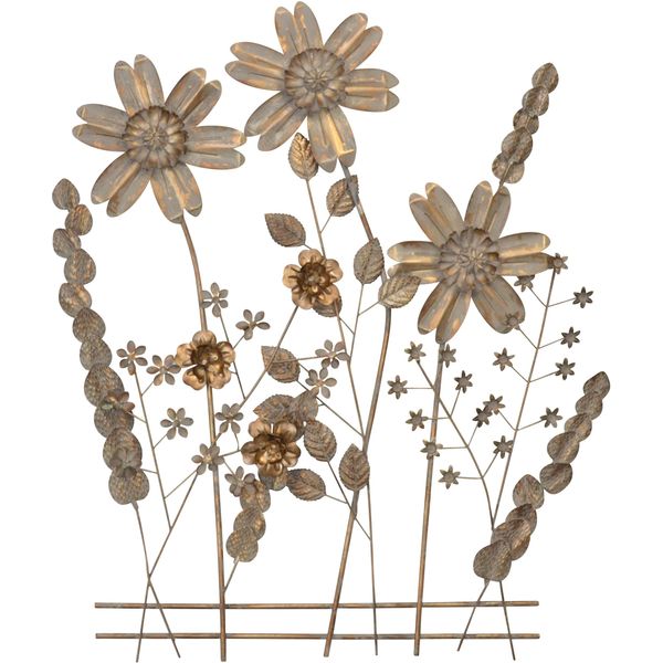 Wanddekoobjekt "Wanddekoration", Gold (Goldfarben), B:80Cm H:88Cm T:5Cm, Metall, Hofmann Living AND More, Wanddekoobjekte, Aus Metall, Blumenwiese-image