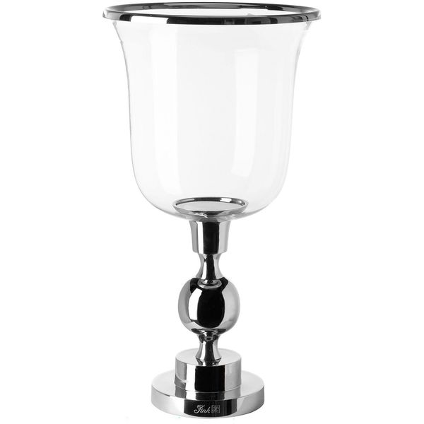 Windlicht Fink "Samanta", Silber (Silberfarben), H:48Cm Ø:26Cm, Aluminium, Glas, Kerzenhalter, Windlicht, Kerzenhalter Aus Aluminium Und Glas-image